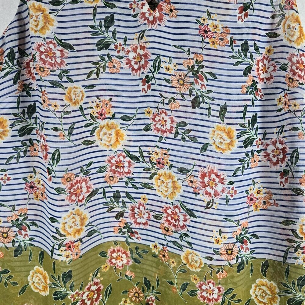 Cabi Womens Small Garden Blouse Blue Grey Floral Top Sleeveless New No Tags - Picture 2 of 12